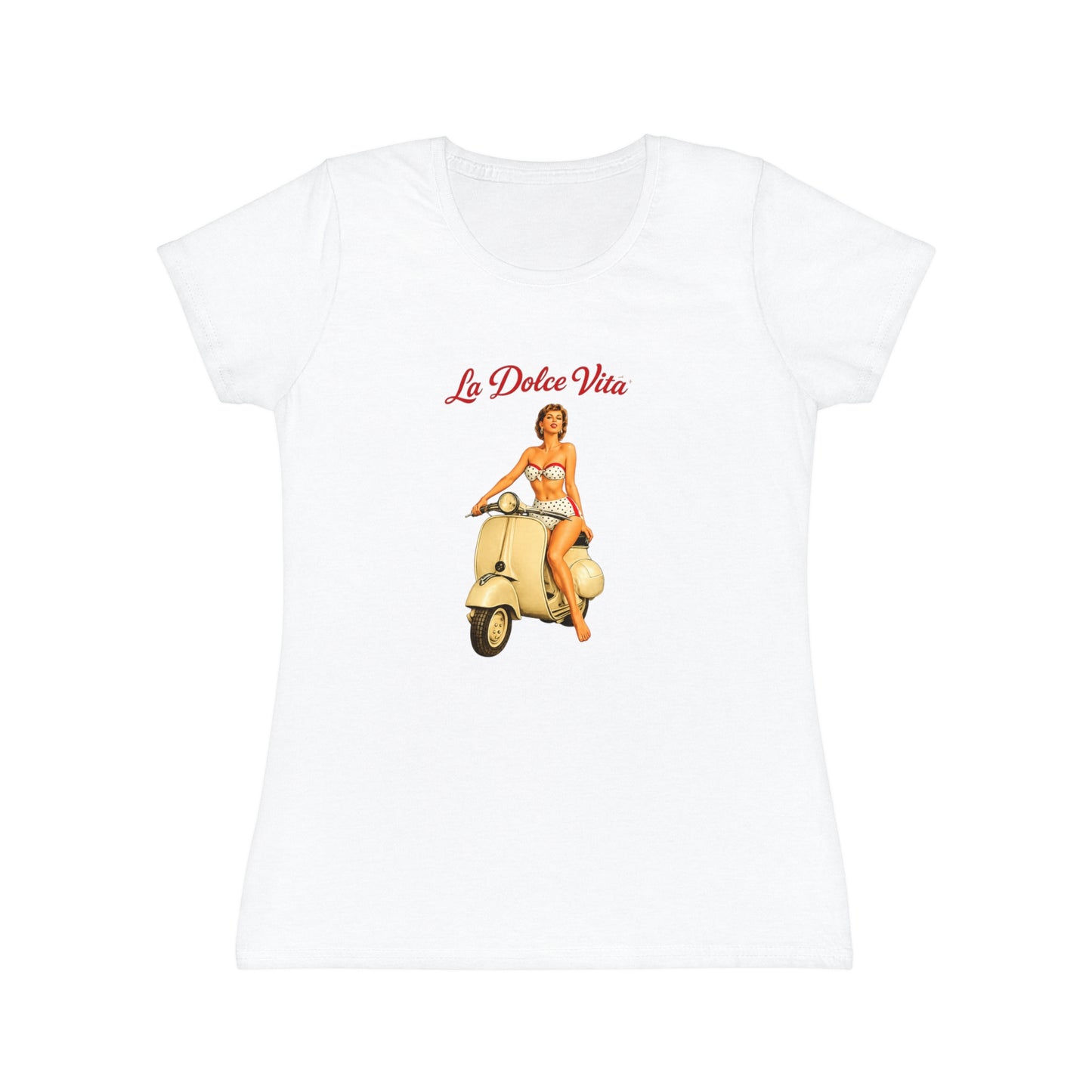 T-shirt donna La Dolce Vita – Maglietta estiva retrò con Vespa vintage