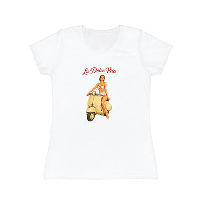T-shirt donna La Dolce Vita – Maglietta estiva retrò con Vespa vintage