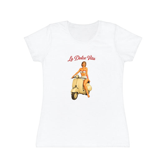 La Dolce Vita Scooter Women's T-Shirt – Vintage Pinup Vespa Graphic