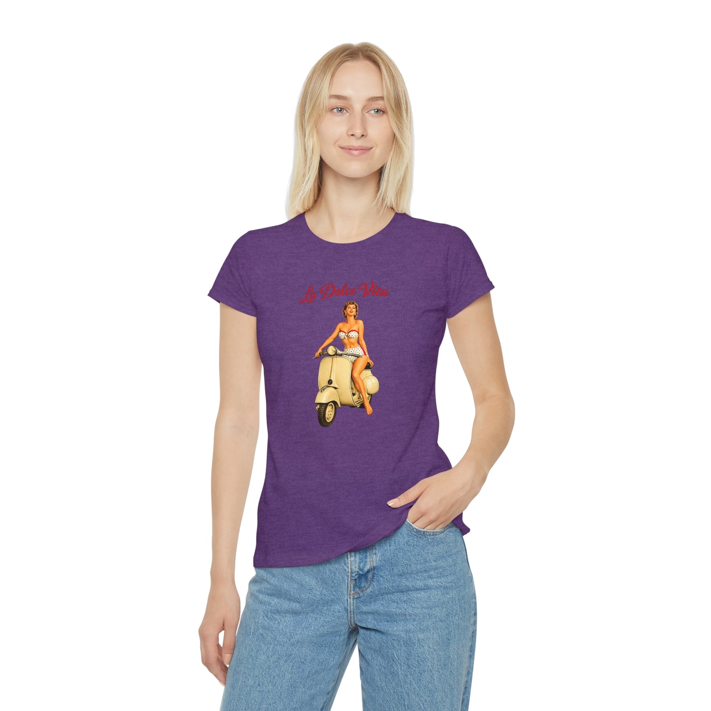 T-shirt donna La Dolce Vita – Maglietta estiva retrò con Vespa vintage