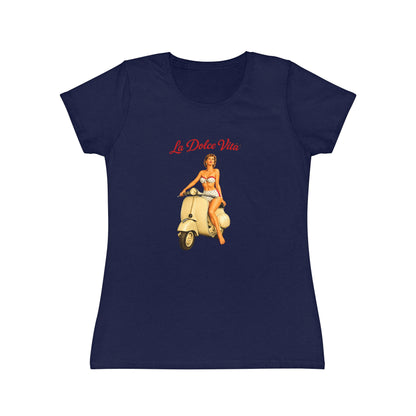 T-shirt donna La Dolce Vita – Maglietta estiva retrò con Vespa vintage