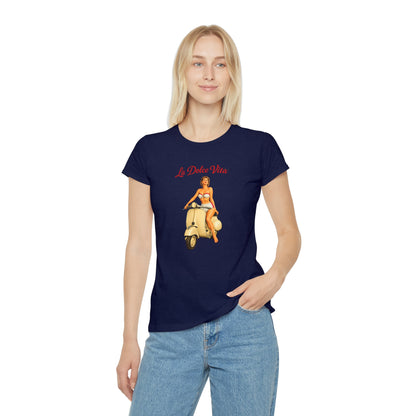 T-shirt donna La Dolce Vita – Maglietta estiva retrò con Vespa vintage