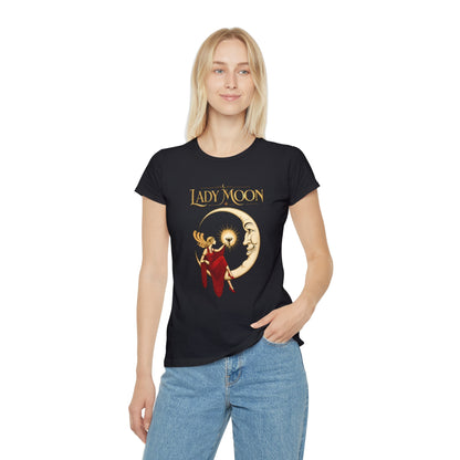 T-Shirt Donna Lady Moon Vintage | Maglietta Grafica Luna e Lanterna