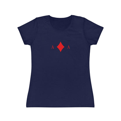 T-shirt Donna Asso di Quadri | Maglietta Minimal Slim Fi