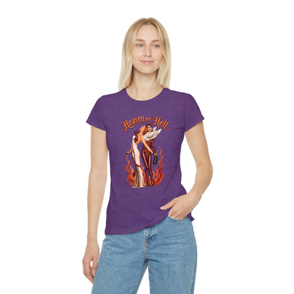 T-Shirt Donna “Heaven or Hell” Vintage Rock Slim Fit