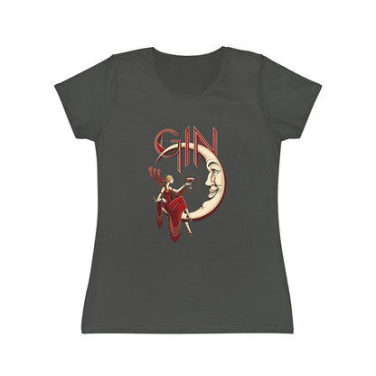 T-shirt donna Luna e Cocktail – Maglietta retrò slim fit con grafica vintage