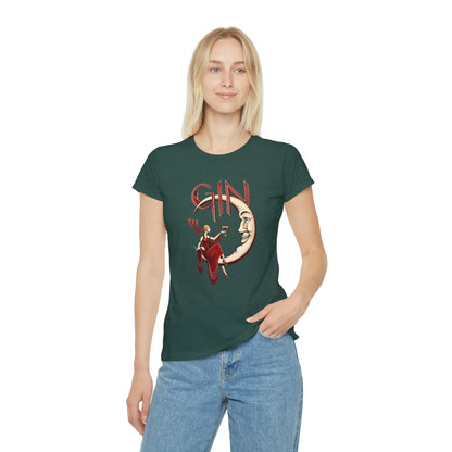 T-shirt donna Luna e Cocktail – Maglietta retrò slim fit con grafica vintage