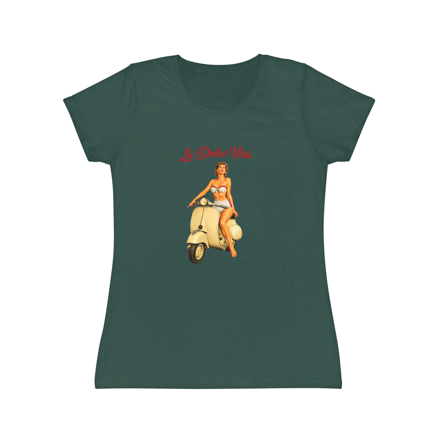 T-shirt donna La Dolce Vita – Maglietta estiva retrò con Vespa vintage