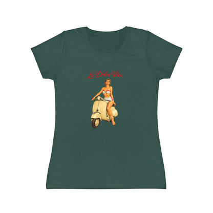 T-shirt donna La Dolce Vita – Maglietta estiva retrò con Vespa vintage