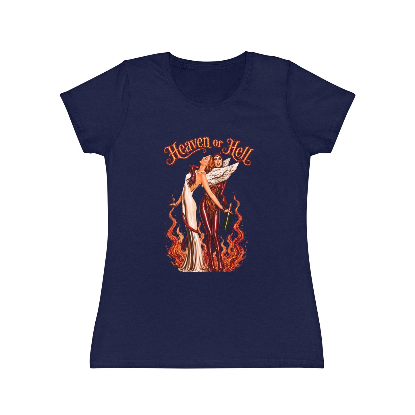 T-Shirt Donna “Heaven or Hell” Vintage Rock Slim Fit