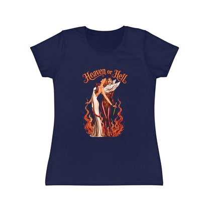 T-Shirt Donna “Heaven or Hell” Vintage Rock Slim Fit
