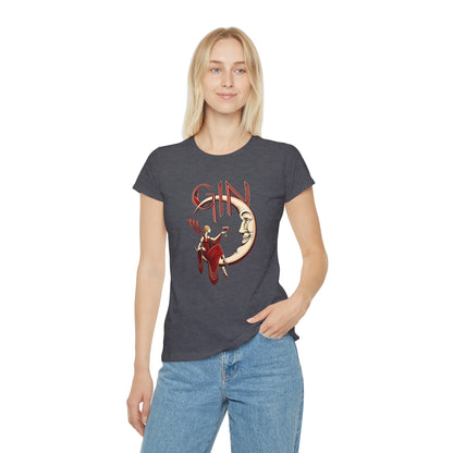 T-shirt donna Luna e Cocktail – Maglietta retrò slim fit con grafica vintage