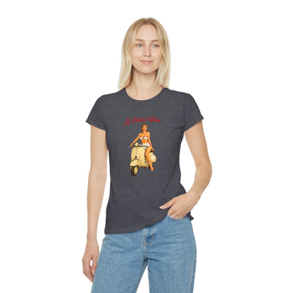 T-shirt donna La Dolce Vita – Maglietta estiva retrò con Vespa vintage