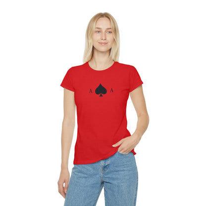 T-shirt Donna Slim Fit Asso di Picche | Maglietta Minimal Carte da Gioco