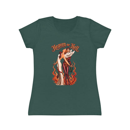 T-Shirt Donna “Heaven or Hell” Vintage Rock Slim Fit