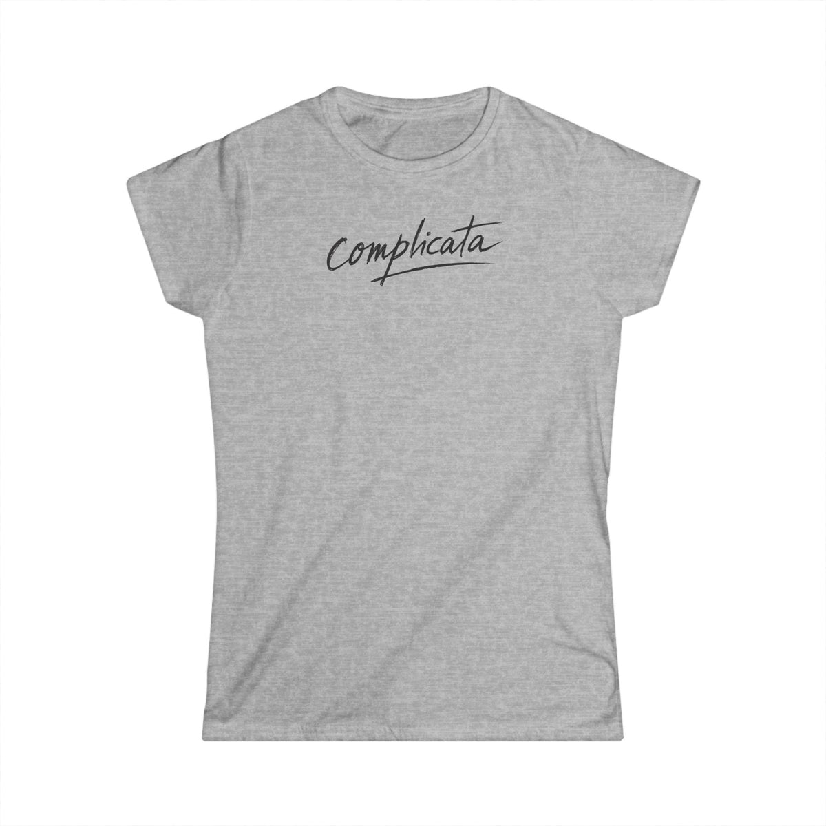 Complicata Script Women's T-Shirt - Minimal Handwritten Graphic Tee