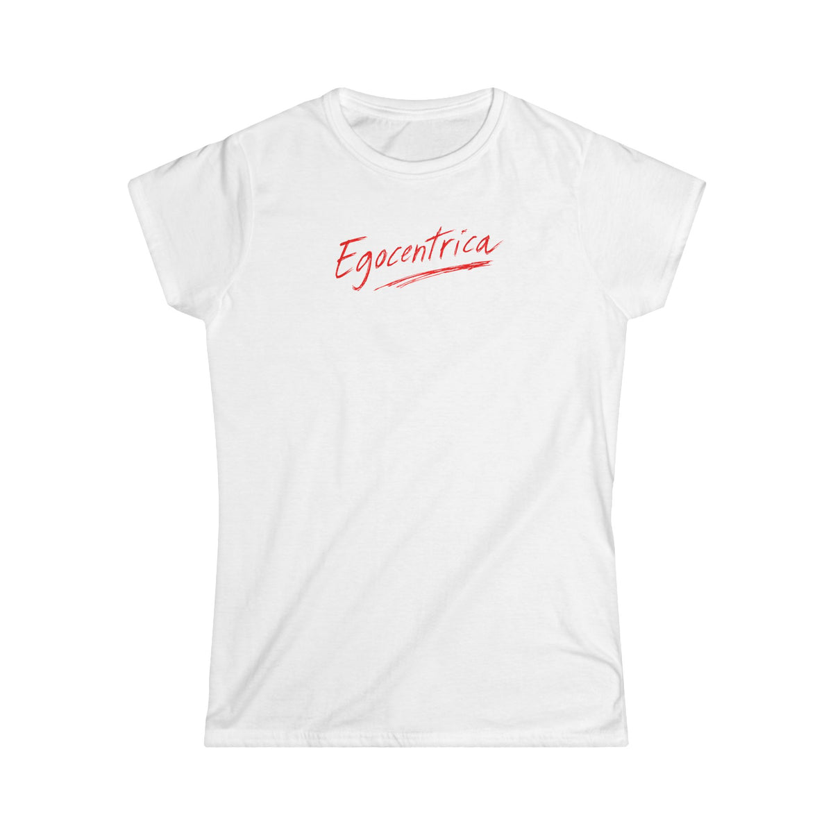 Egocentrica Women’s T-Shirt — Feminine Script Graphic Tee