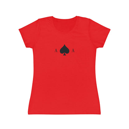 T-shirt Donna Slim Fit Asso di Picche | Maglietta Minimal Carte da Gioco