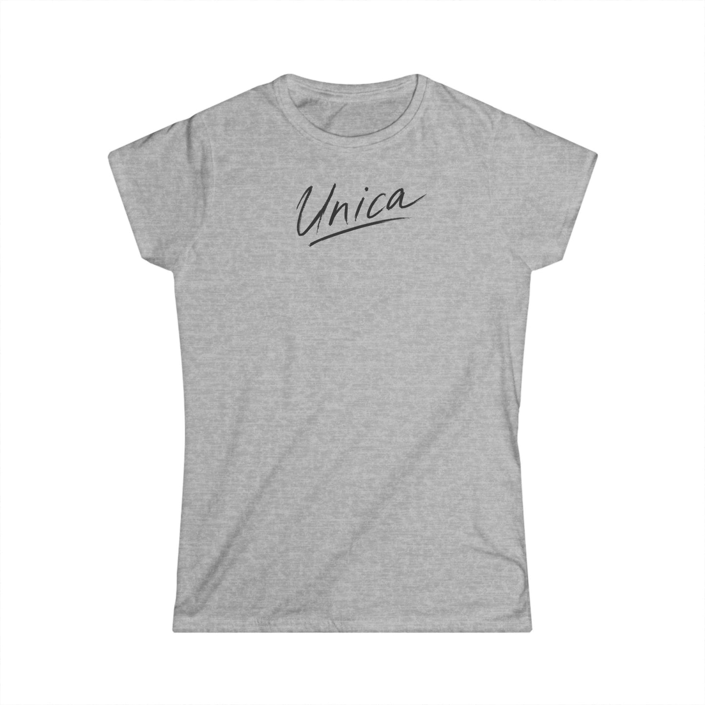 Unica Women's Script T-Shirt — Minimalist Feminine Graphic Tee
