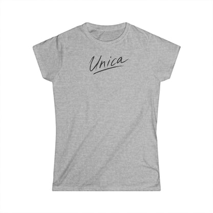 Unica Women's Script T-Shirt — Minimalist Feminine Graphic Tee