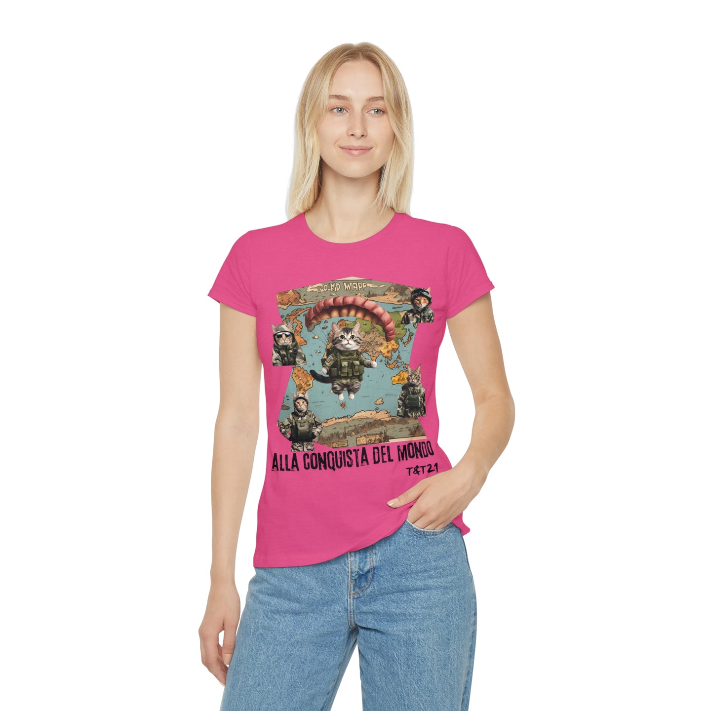 T-Shirt Donna gatti alla conquista del Mondo Thisandthat21.com Style