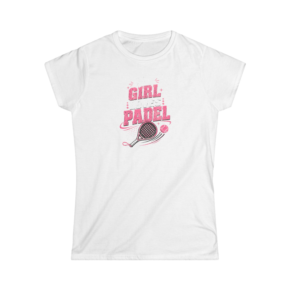 This Girl Loves Padel Women’s T-Shirt – Pink Padel Racket Graphic Tee