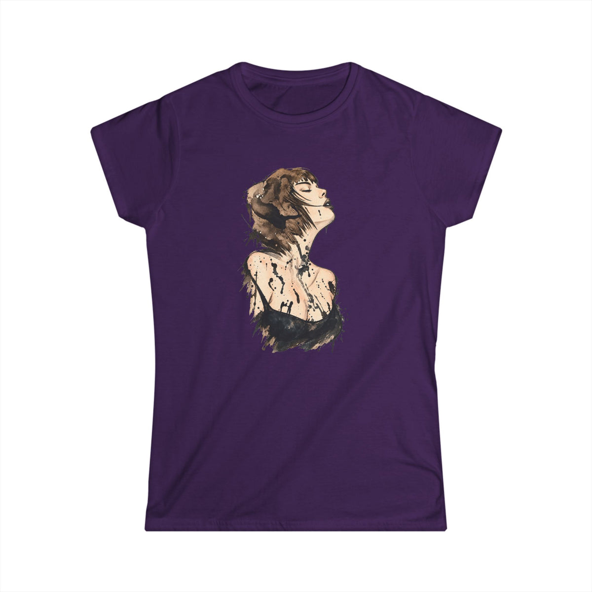 Women's Black Crewneck Tee — Classic Softstyle Everyday T-Shirt