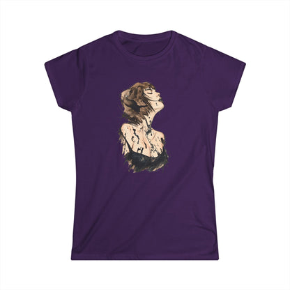 Women's Black Crewneck Tee — Classic Softstyle Everyday T-Shirt