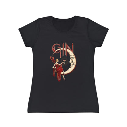 T-shirt donna Luna e Cocktail – Maglietta retrò slim fit con grafica vintage