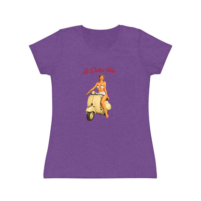 T-shirt donna La Dolce Vita – Maglietta estiva retrò con Vespa vintage