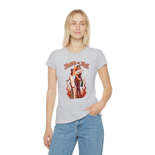 T-Shirt Donna “Heaven or Hell” Vintage Rock Slim Fit