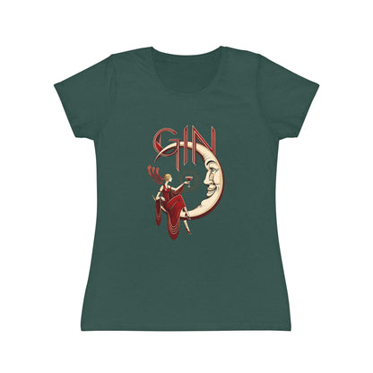 T-shirt donna Luna e Cocktail – Maglietta retrò slim fit con grafica vintage