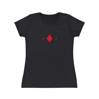 T-shirt Donna Asso di Quadri | Maglietta Minimal Slim Fi