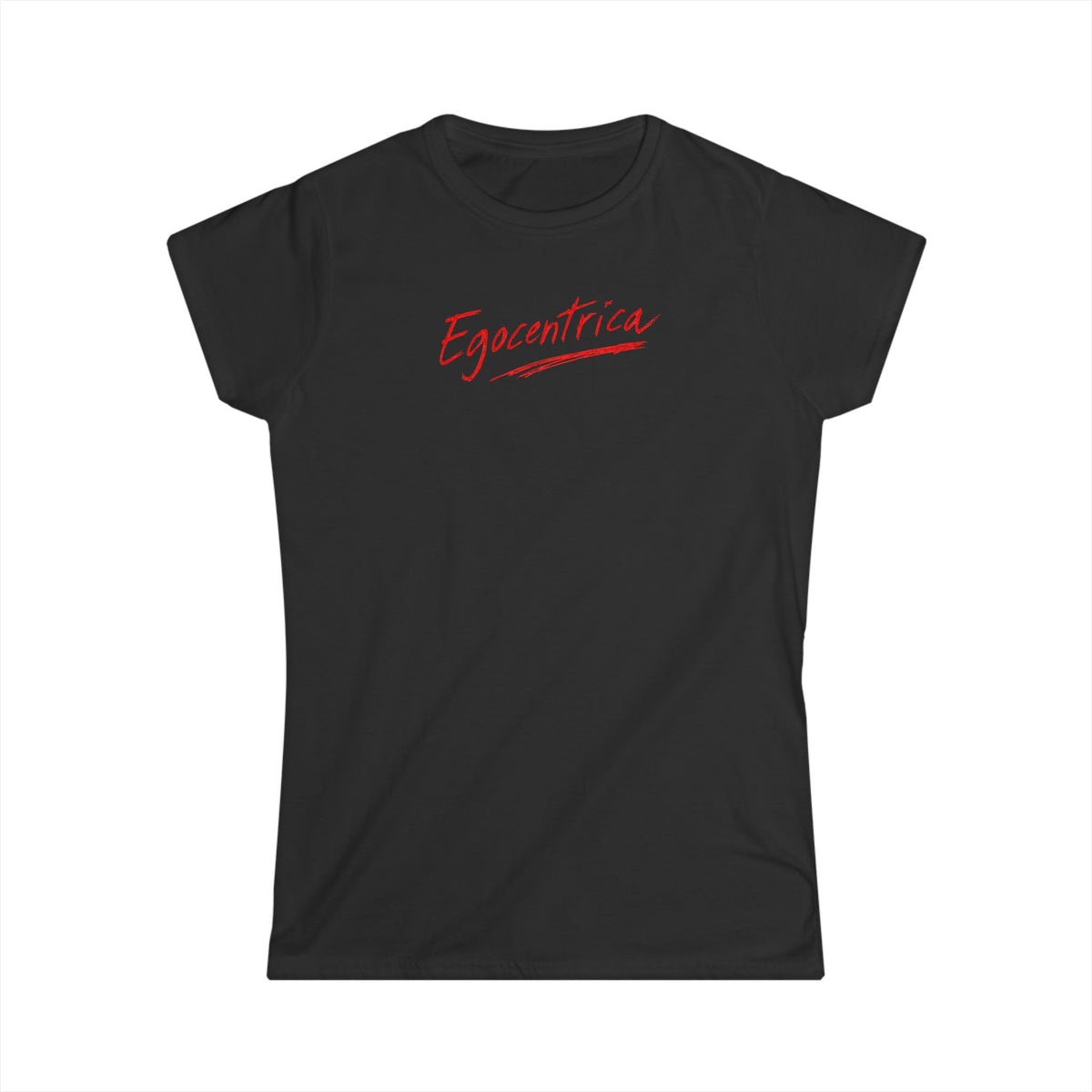 Egocentrica Women’s T-Shirt — Feminine Script Graphic Tee