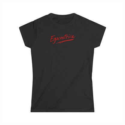 Egocentrica Women’s T-Shirt — Feminine Script Graphic Tee