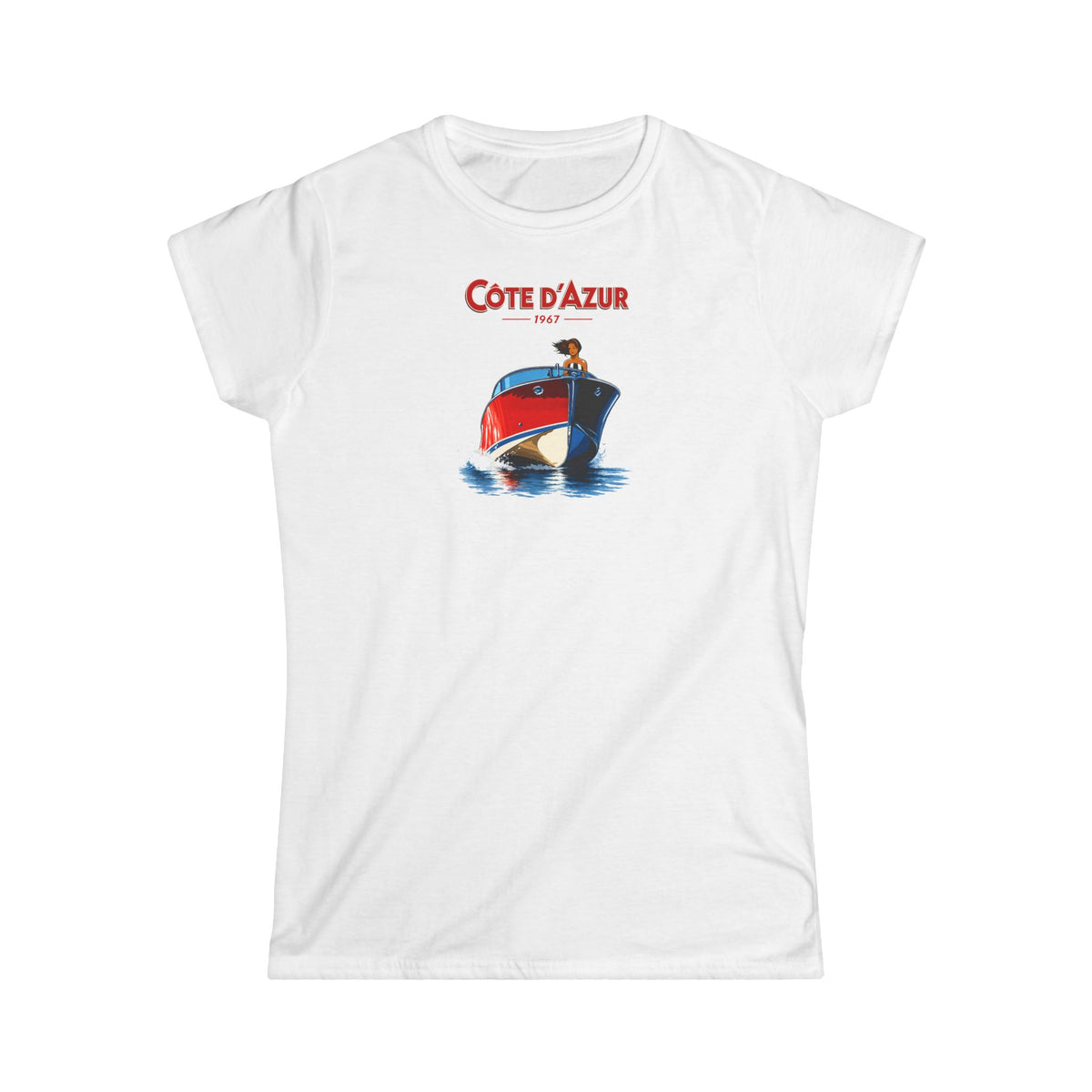 Côte d'Azur Women's T‑Shirt — Vintage Boat Print