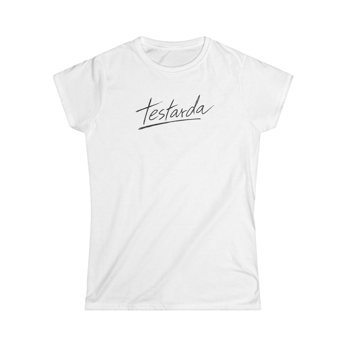 Testarda Script Women's T-Shirt — Italian 'Testarda' Graphic Tee