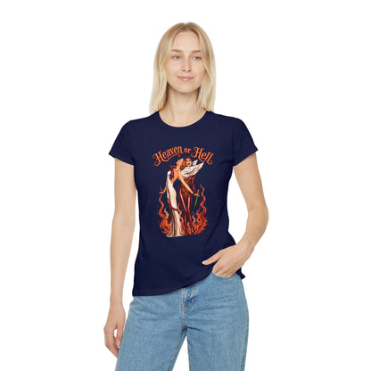 T-Shirt Donna “Heaven or Hell” Vintage Rock Slim Fit