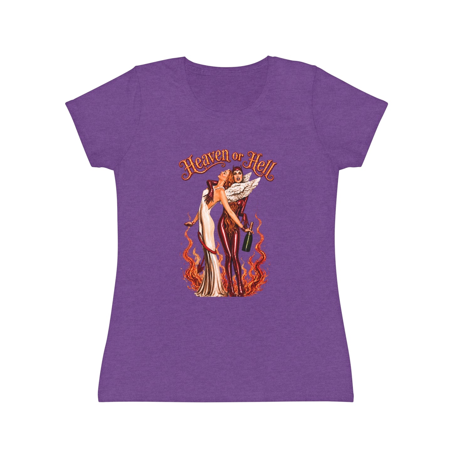 T-Shirt Donna “Heaven or Hell” Vintage Rock Slim Fit