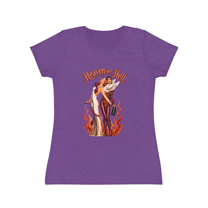 T-Shirt Donna “Heaven or Hell” Vintage Rock Slim Fit
