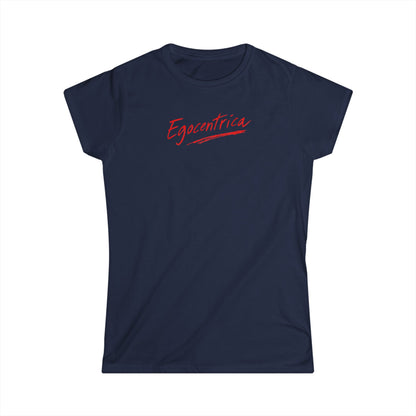 Egocentrica Women’s T-Shirt — Feminine Script Graphic Tee