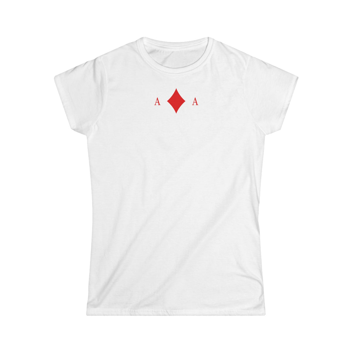 Ace of Diamonds Women's T‑Shirt — Minimal Playing Card Graphic