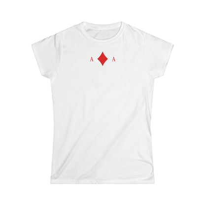 Ace of Diamonds Women's T‑Shirt — Minimal Playing Card Graphic
