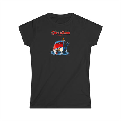 Côte d'Azur Women's T‑Shirt — Vintage Boat Print