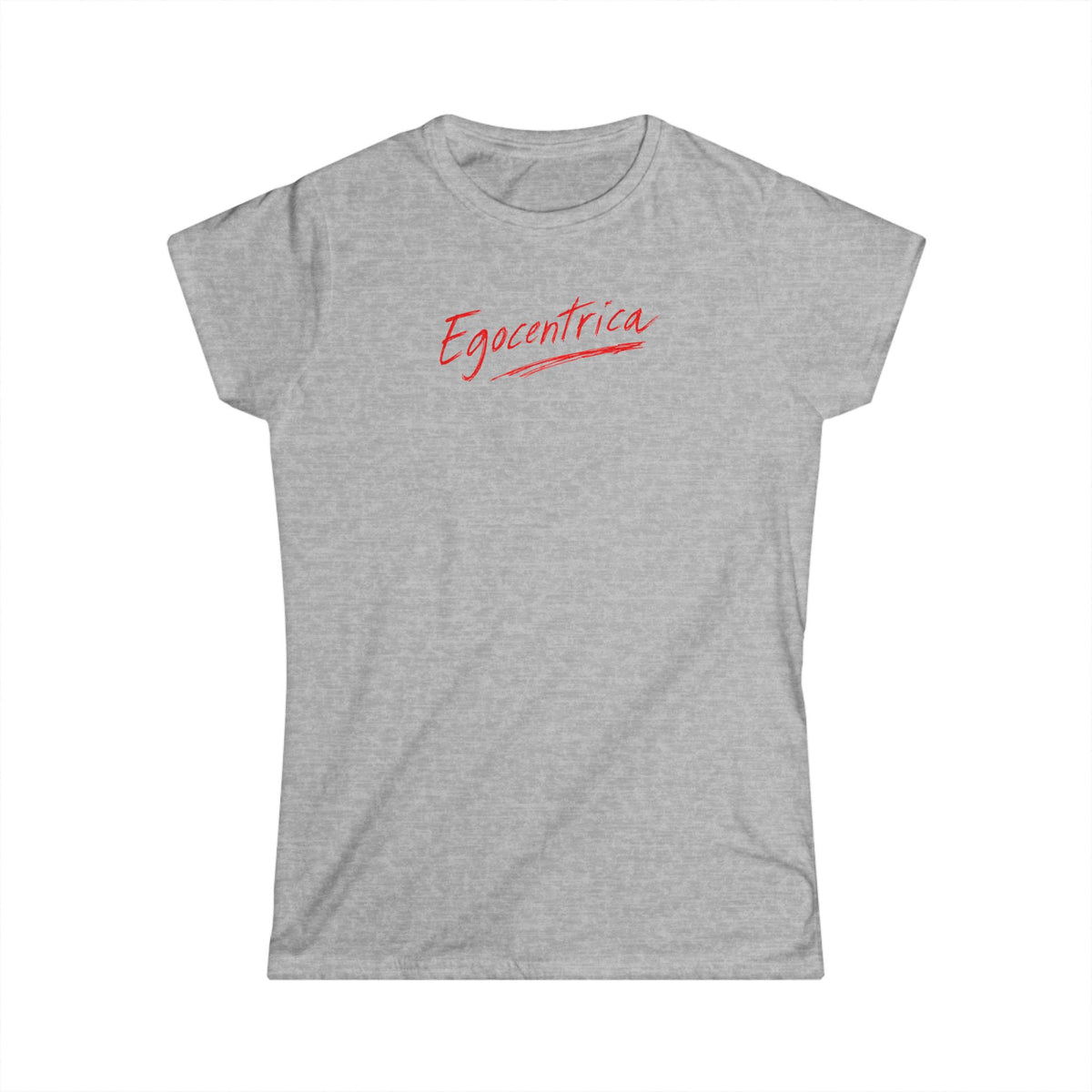 Egocentrica Women’s T-Shirt — Feminine Script Graphic Tee