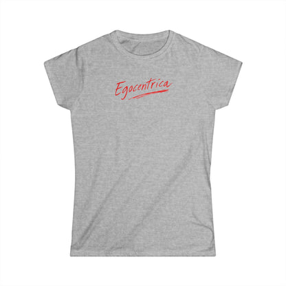 Egocentrica Women’s T-Shirt — Feminine Script Graphic Tee