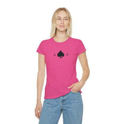T-shirt Donna Slim Fit Asso di Picche | Maglietta Minimal Carte da Gioco