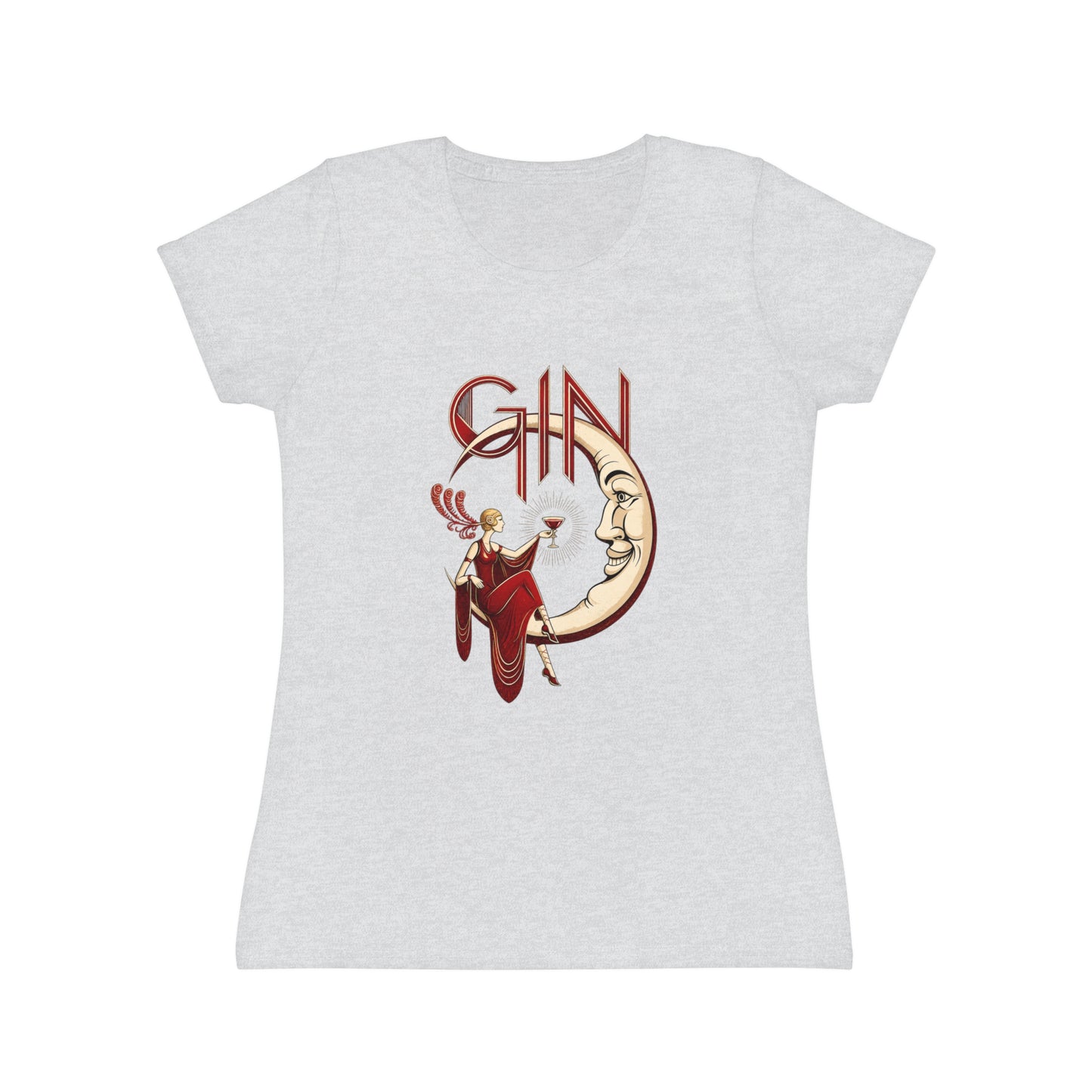 T-shirt donna Luna e Cocktail – Maglietta retrò slim fit con grafica vintage