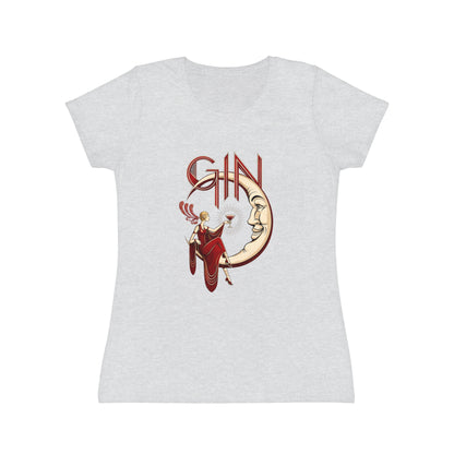 T-shirt donna Luna e Cocktail – Maglietta retrò slim fit con grafica vintage