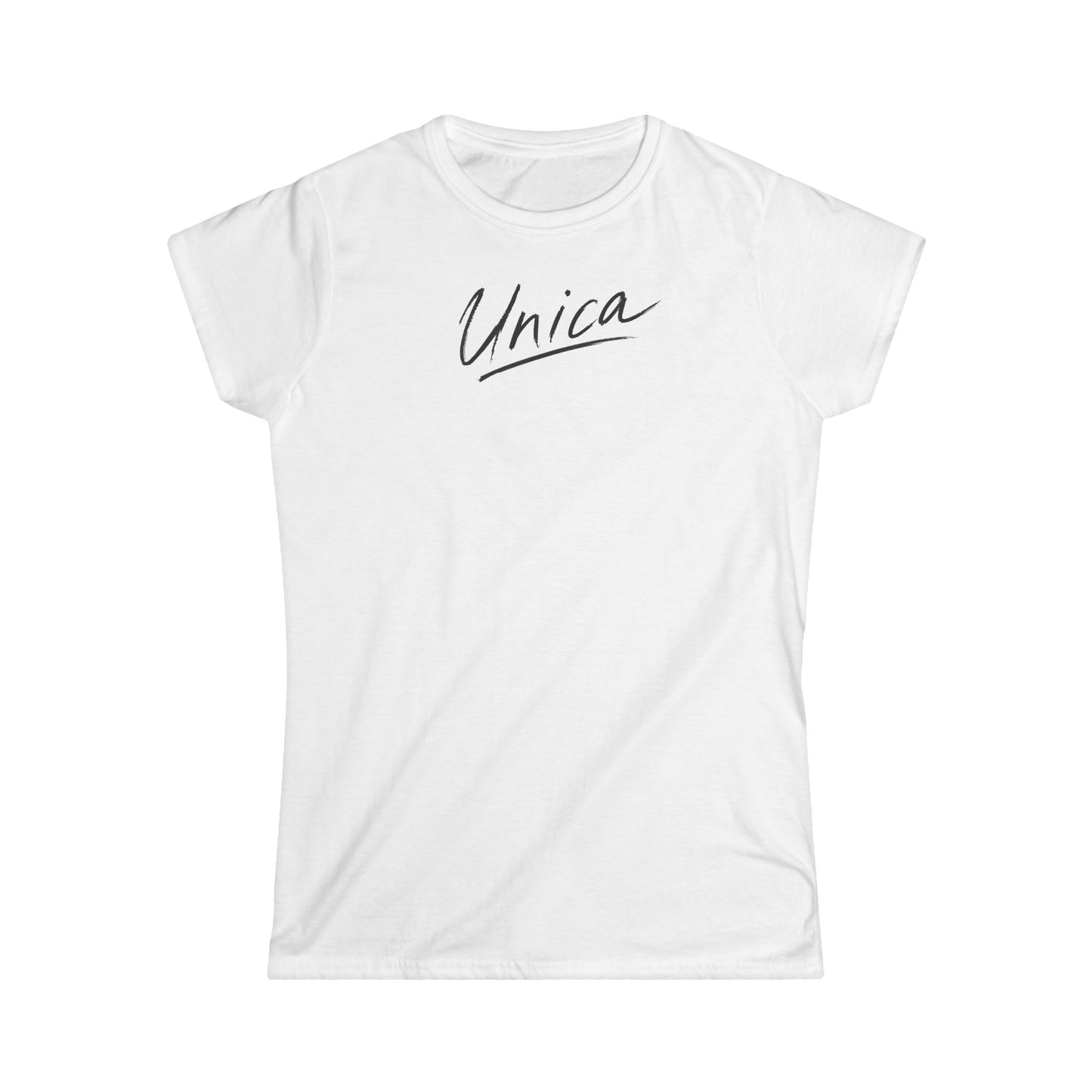Unica Women's Script T-Shirt — Minimalist Feminine Graphic Tee